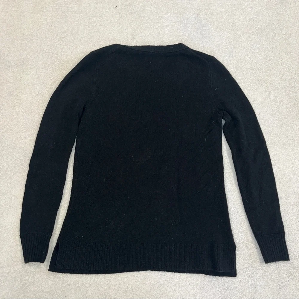 J. CREW Womens XS Crewneck Black Wool Blend Sweater Classic